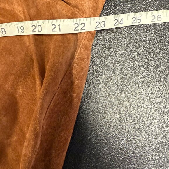 Vintage Bagatelle Womens Brown Suede Leather Button-Up Bodysuit Shirt Size Large - Picture 4 of 7